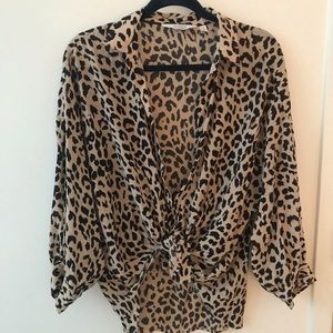 Leopard-print, button-down top - & Other Stories